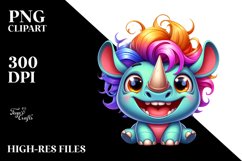 Colorful Baby Rhino Clipart Product Image 1