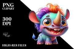 Colorful Baby Rhino Clipart Product Image 3