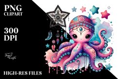 Colorful Boho Octopus, Transparent PNG Product Image 2