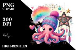 Colorful Boho Octopus, Transparent PNG Product Image 2