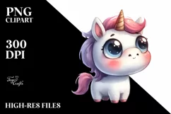 Funny Baby Unicorn Face, Transparent PNG Product Image 3