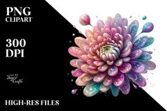 Shiny Chrysanthemum with Metallic Insertions, Transparent Product Image 1