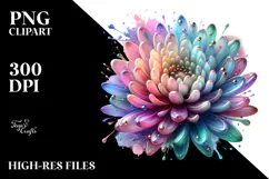 Vibrant Pastel Chrysanthemum PNG Product Image 2