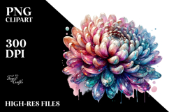 Shiny Chrysanthemum with Metallic Insertions, Transparent Product Image 2