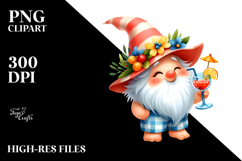 Cute Gnome Cocktail Summer PNG Product Image 2