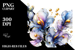 Glossy Sweet Pea Watercolor Splash Clipart Product Image 2
