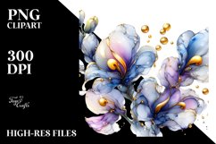 Glossy Sweet Pea Watercolor Splash Clipart Product Image 3