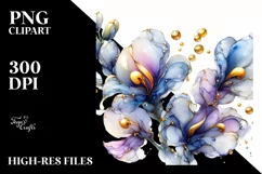 Glossy Sweet Pea Watercolor Splash Clipart Product Image 3