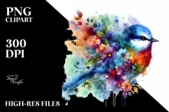 Vibrant Floral Bird Art | Sublimation | Clipart Product Image 3