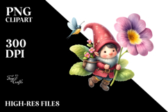 Cute Gnome with Primrose PNG Product Image 2