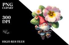Cute Gnome with Primrose PNG Product Image 2