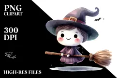 Halloween Clipart with Broomstick, Transparent PNG Product Image 2