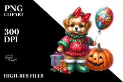 Vibrant Drawing Cute Baby Dog | Sublimation Clipart Product Image 2
