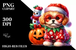 Vibrant Drawing Cute Baby Dog | Sublimation Clipart Product Image 1
