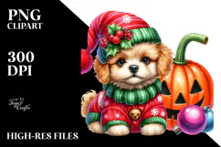 Vibrant Drawing Cute Baby Dog | Sublimation Clipart Product Image 2