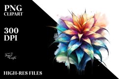 Abstract Watercolor Stained Lobelia Clipart Product Image 1