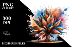 Abstract Watercolor Stained Lobelia Clipart Product Image 1