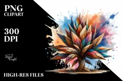 Abstract Watercolor Stained Lobelia Clipart Product Image 1