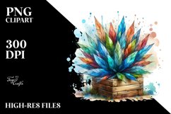 Abstract Watercolor Stained Lobelia Clipart Product Image 1