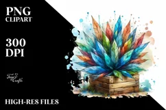 Abstract Watercolor Stained Lobelia Clipart Product Image 1