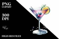 Watercolor Martini | USA Flag Collors | Watercolor Product Image 1