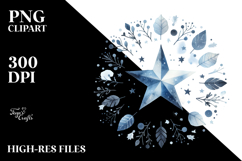 Washed Blueish Star Centered | Sublimation Clipart Product Image 2