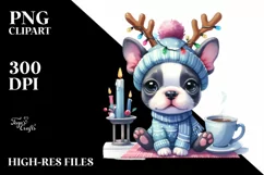 Expressive Baby Winter Boston Terrier PNG Product Image 3