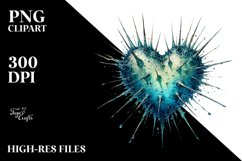 Washed Heart with Spikes PNG Product Image 2