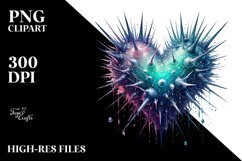 Washed Heart with Spikes PNG Product Image 2