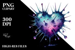 Washed Heart with Spikes PNG Product Image 2