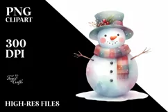 Pastel Snowman with Scarf PNG Product Image 2