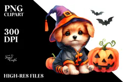 Cute Baby Dog Halloween Drawing | Sublimation Clipart Product Image 2