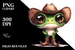 Funny Frog with Cowboy Boots Clipart Elements Product Image 2