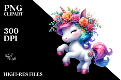 Cute Baby Unicorn Dancing, PNG Product Image 2