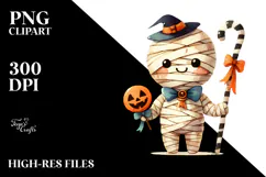 Retro Halloween Cute Mummy's PNG Product Image 2