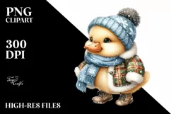 Cute High-Details Baby Chicken with Winter Clothes and Santa Product Image 3