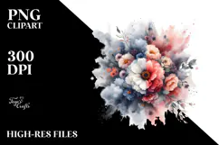 Flower made of Splashes PNG Product Image 2