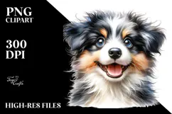Cute Baby Border Collie PNG Product Image 2