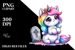 Vibrant Drawing Cute Baby Unicorn | Sublimation Clipart Product Image 2