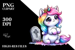 Vibrant Drawing Cute Baby Unicorn | Sublimation Clipart Product Image 2