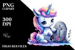 Vibrant Drawing Cute Baby Unicorn | Sublimation Clipart Product Image 2