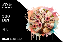 Wooden Cherry Blossom PNG Product Image 2