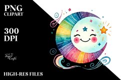 Whimsical Smiling Moon PNG Product Image 2