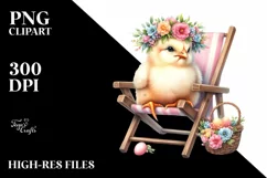 Young Chicken Beach Chair Wreath | Sublimation | Clipart Product Image 3