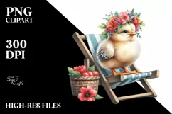 Young Chicken Beach Chair Wreath | Sublimation | Clipart Product Image 3