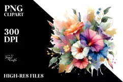 Abstract Watercolor Bouquet Gold Foil Clipart Product Image 3