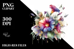 Abstract Watercolor Bouquet Gold Foil Clipart Product Image 3