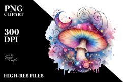 Colorful Magical Celestial Mushroom Splash Clipart Product Image 1