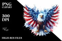 Watercolor Patriotic Bald Eagle | USA Flag Collors | Product Image 3