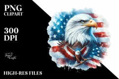 Watercolor Patriotic Bald Eagle | USA Flag Collors | Product Image 1